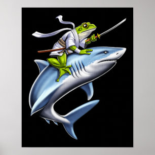 Poster Tubarão sapo Samurai Ninja