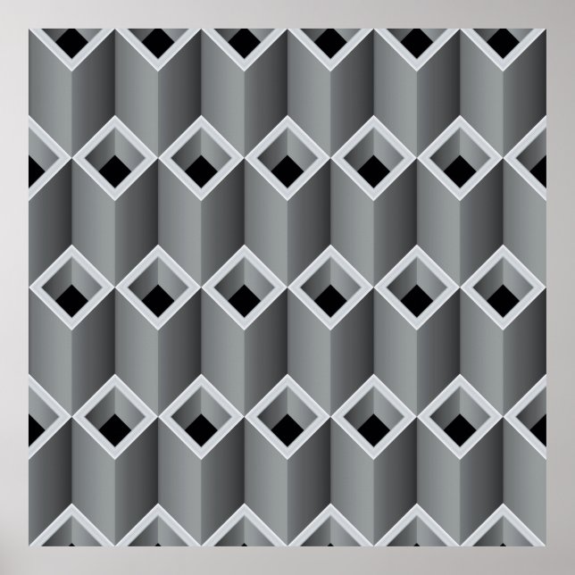 Poster Tubos de cinza sobre os outros - fundo sem costura (Frente)