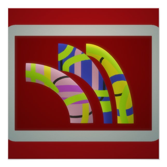 Pôster Tubos de design de arte gráfica moderna em ameixa  (Frente)