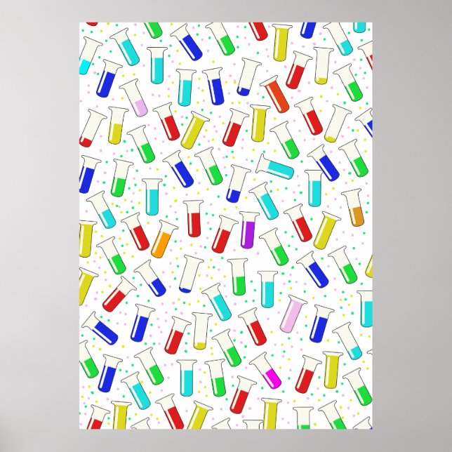 Poster Tubos de ensaio em vidro de cartografia (Frente)