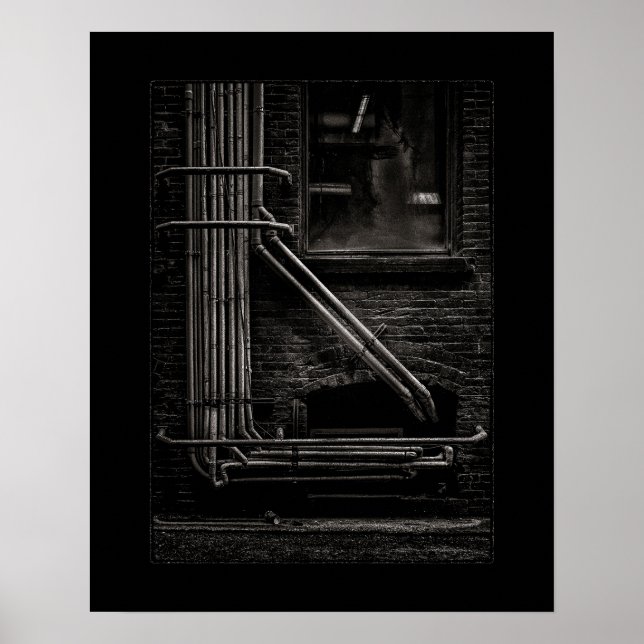 Poster Tubulações de viela nº 2 com borda (Frente)