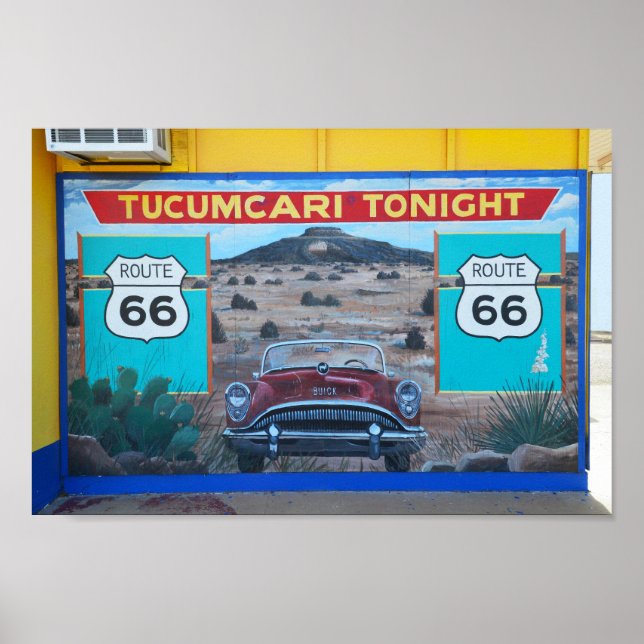 Poster Tucumcari Tonight Mural, Rota 66, Novo México (Frente)
