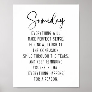 Poster Tudo Acontece Por Um Motivo Inspiracional