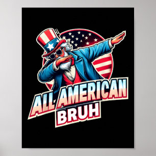 Poster Tudo Americano Cara Americano Bandeira Dos EUA Eng