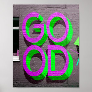 Poster Tudo bem, neon Purple Green