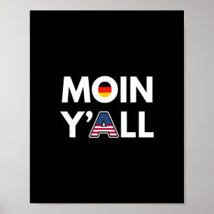 Poster Tudo Bem Y’all Alemanha E EUA Engraçado Mashup Cul