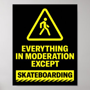 Poster Tudo Com Moderação Exceto Esportes De Skate