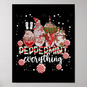 Poster Tudo de Chocolate de Hortelã de Natal Café M