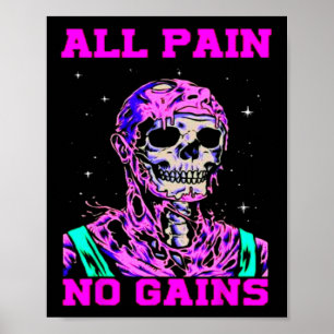 Poster Tudo Dor Sem Ganho Fitness Levantamento de Peso Fi