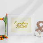 Poster Tudo é possível<br><div class="desc">Mantenha sempre a mentalidade de que tudo é possível na vida e de que nada é inatingível. Use este muro pendurado como um poster de inspiração matinal na sua casa ou no seu lugar de trabalho.</div>