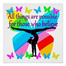 PÔSTER TUDO É POSSÍVEL PARA ESTA GAROTA GINÁSTICA