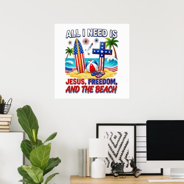POSTER TUDO O QUE EU PRECISO É JESUS (Escritório em casa)