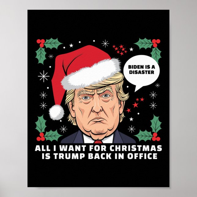 Poster Tudo O Que Eu Quero Para O Natal É Um Trump De Vol (Frente)