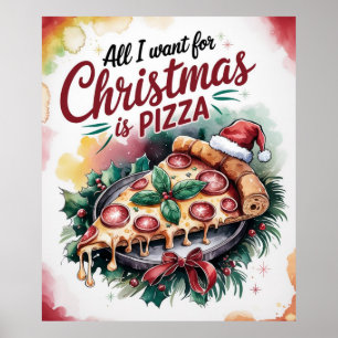 Poster Tudo o que quero no Natal é Pizza