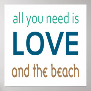 Pôster Tudo o que Você Precisa É Amor E A Praia