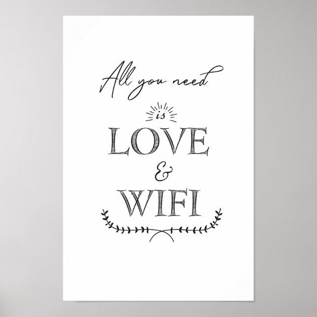 Poster Tudo o que você precisa é AMOR e WIFI (Frente)