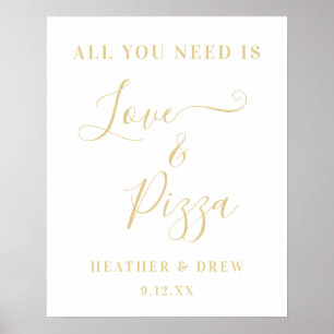Poster Tudo o que você precisa é Amor & Pizza Casal de No