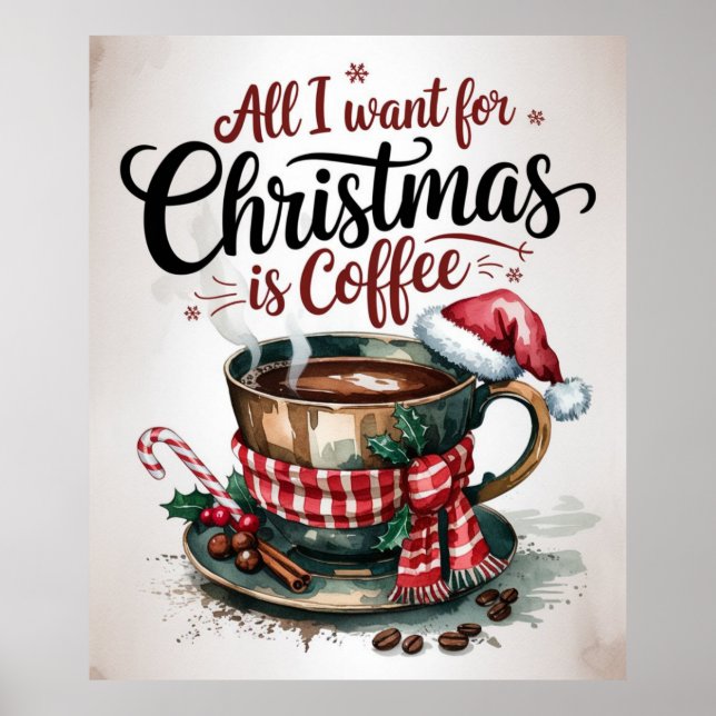 Poster Tudo que Eu Quero no Natal é Café (Frente)