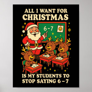 Poster Tudo Que Eu Quero Para O Natal É Que Meus Alunos P