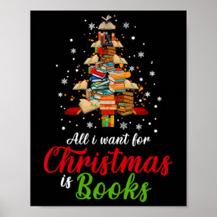 Poster Tudo Que Quero É Livros Xmas Book Tree W