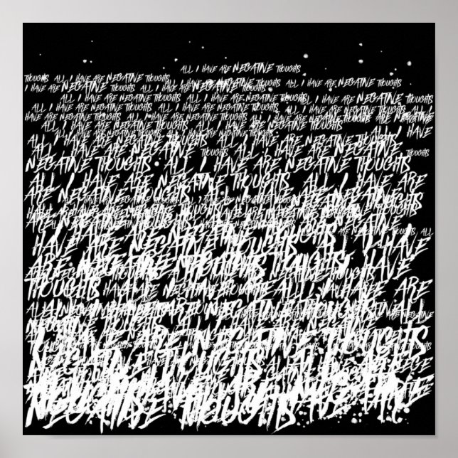 Poster Tudo Que Tenho São Pensamentos Negativos (Frente)
