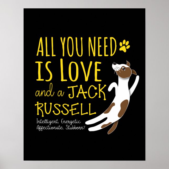 Poster Tudo que você precisa é amor e Jack Russell (Frente)
