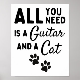 Poster Tudo que você precisa é de guitarra e um gato