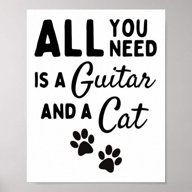 Poster Tudo que você precisa é de guitarra e um gato (Frente)