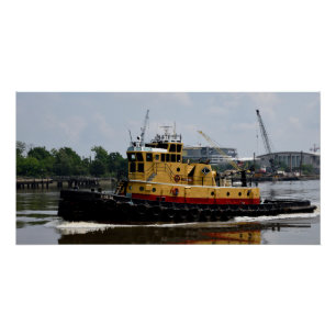 Pôster Tugboat a trabalhar no rio
