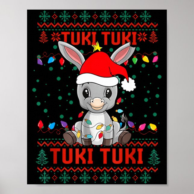 Poster Tuki Tuki Santa Hat Spanish Mexican Christmas Swea (Frente)