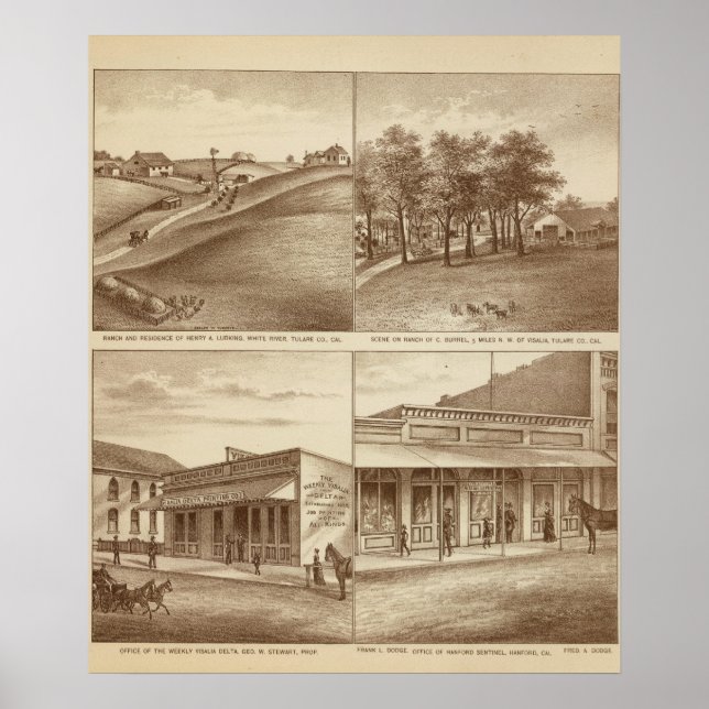 Poster Tulare Co ranches, escritórios (Frente)