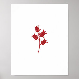 Poster Tulip Vermelho solteiro