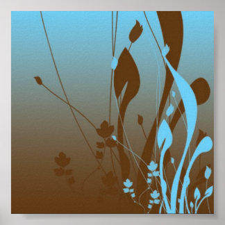 Poster Tulipa castanha-azul