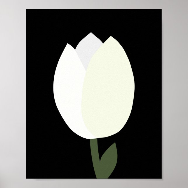 Poster Tulipa Preta e Branca (Frente)
