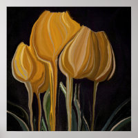 Tulipa Trio Dourada em Preto