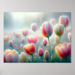 Poster Tulipas com guisado na Luz da Manhã Suave