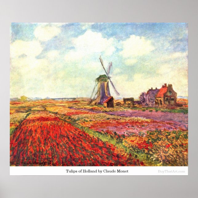 Pôster Tulipas da Holanda por Claude Monet (Frente)