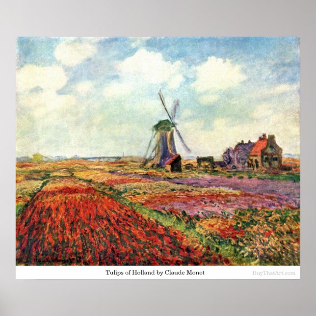 Pôster Tulipas da Holanda por Claude Monet (Frente)