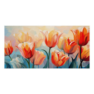 Pôster Tulipas de Aquarela