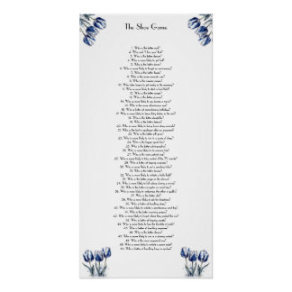 Pôster Tulipas em Azul Delft personalizável