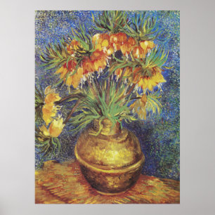 Poster Tulipas Imperiais de Van Gogh em Vaso de Cobre