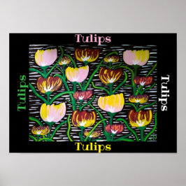 Poster Tulipas multicolores abstrato