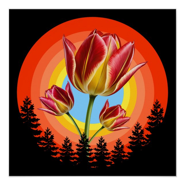 Pôster tulipas natureza botânica planta  (Frente)