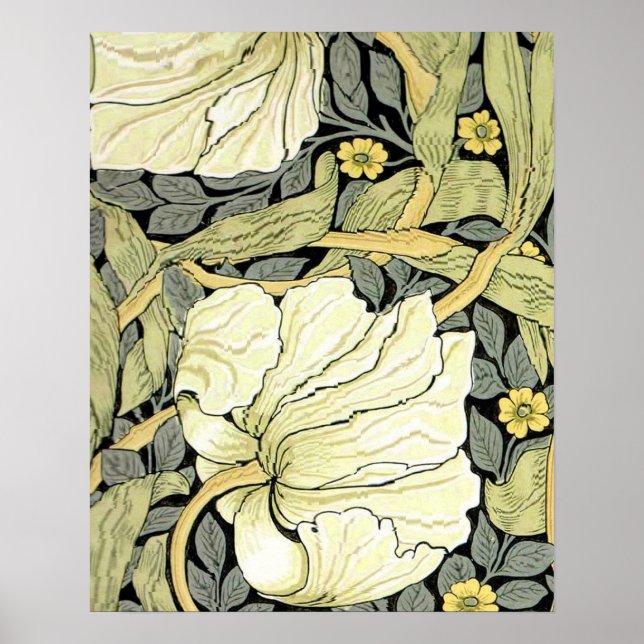 Poster Tulipas Pimpernel Arte Botânica William Morris (Frente)