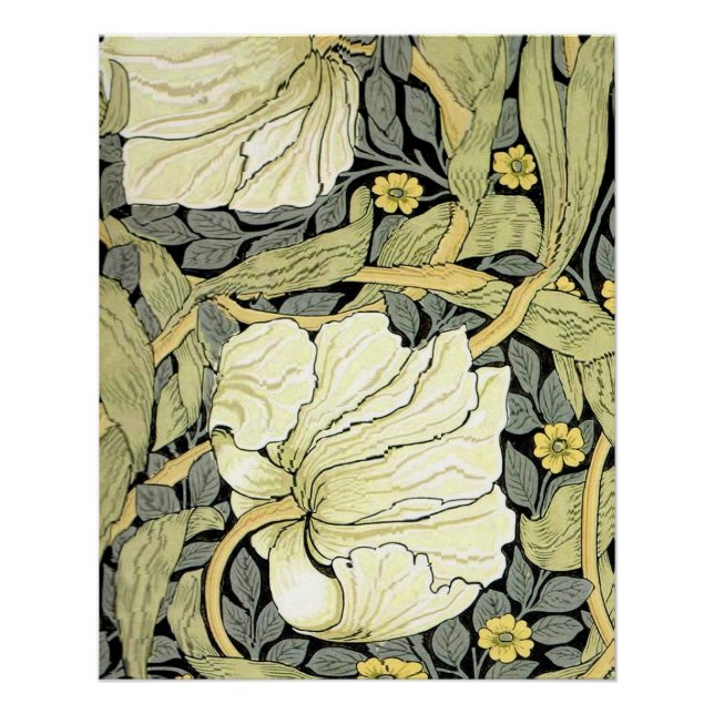 Pôster Tulipas Pimpernel Arte Botânica William Morris (Frente)