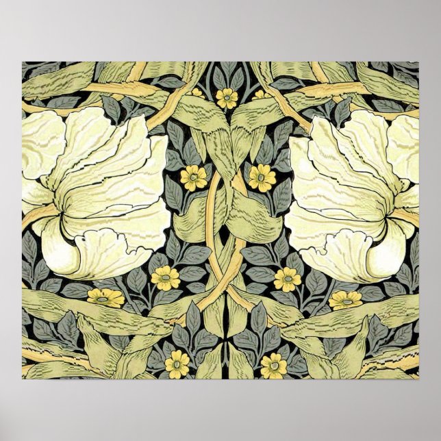 Pôster Tulipas Pimpernel Arte Botânica William Morris (Frente)