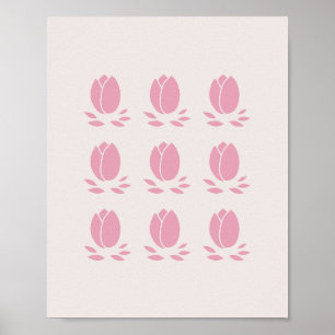 Poster Tulipas Rosa
