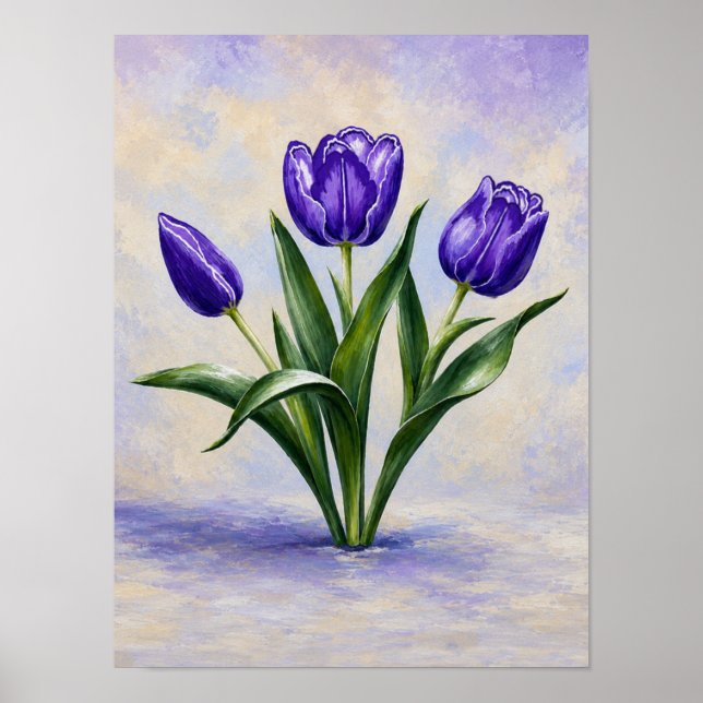 Poster Tulipas Roxas (Frente)