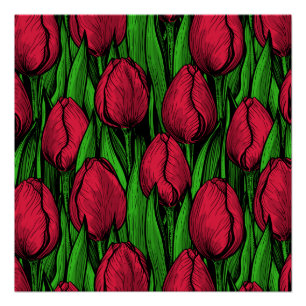 Pôster Tulipas vermelhas