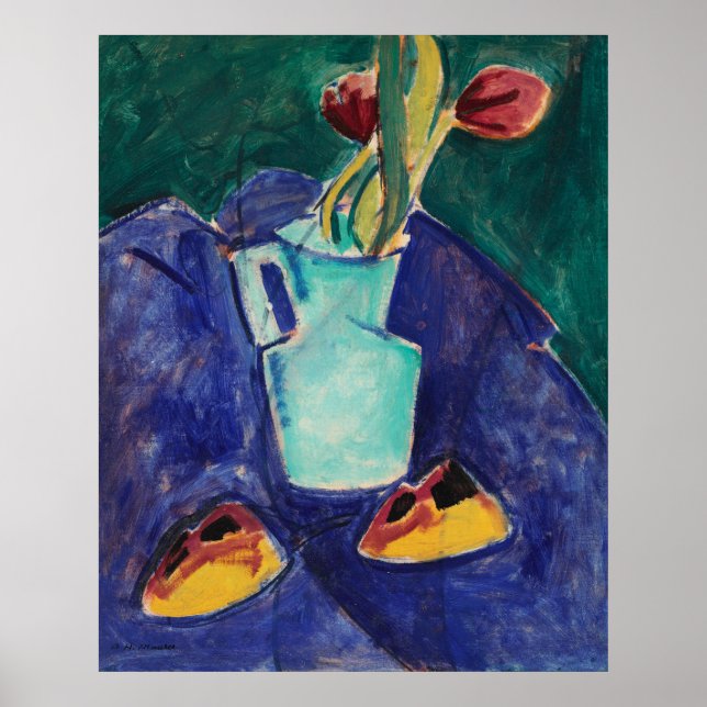 Poster "Tulips in a Green Vase" de Alfred Henry Maurer (Frente)